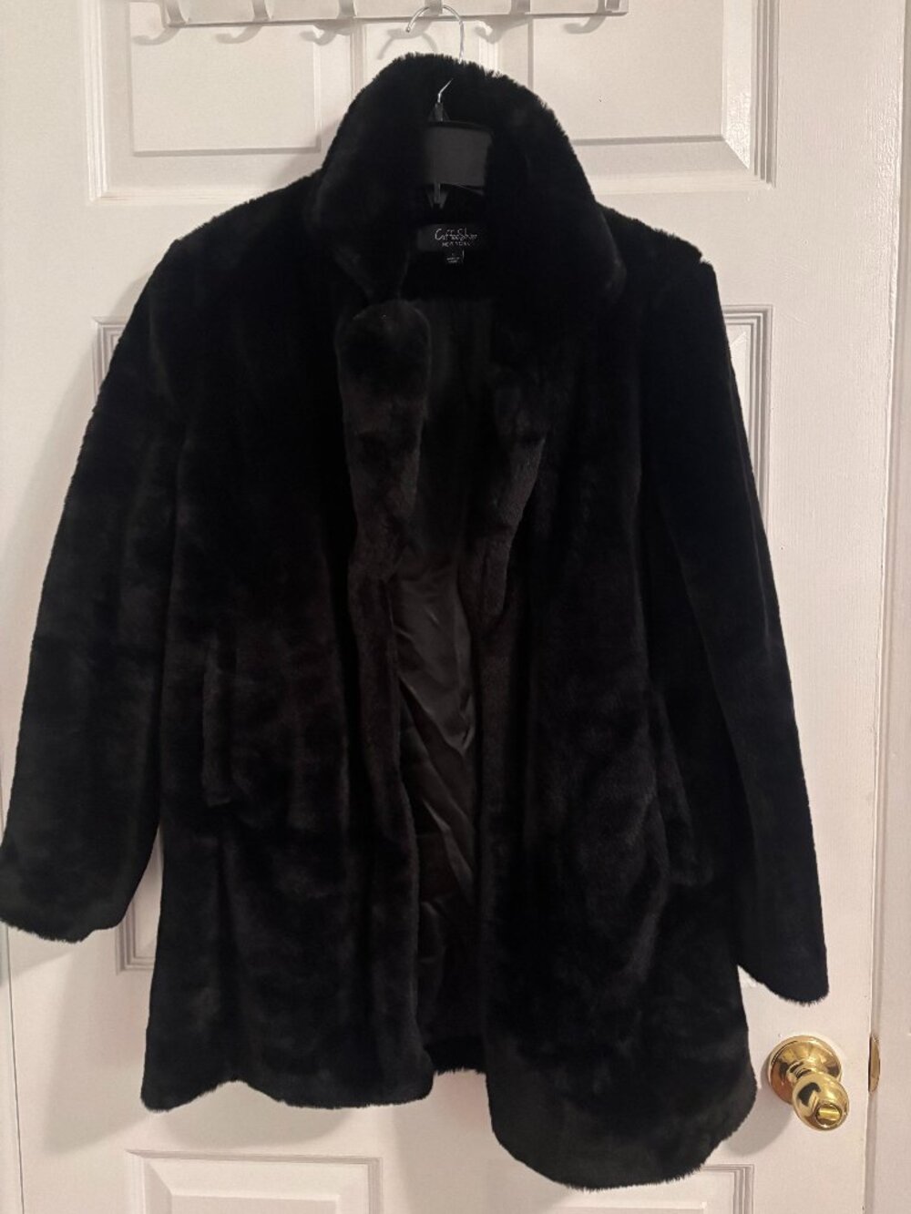 Black Faux Fur Coat